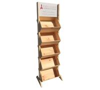 mabouteille.fr Presentoir en Bois Personnalisable Presentoir Magasin avec caisses en pin Massif et Panneau Personnalisé [ Porte Revue Bois ] (XL (60 Bouteilles))