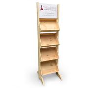 mabouteille.fr Presentoir en Bois Personnalisable Presentoir Magasin avec caisses en pin Massif et Panneau Personnalisé [ Porte Revue Bois ] (Petit Modèle (24 Bouteilles))