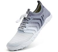 Mabove Chaussures aquatiques pour femme à séchage rapide pour piscine, plage, bateau, plongée avec tuba, plongée, lac, yoga, B Gris Blanc V011, 46 EU