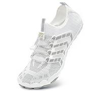 Mabove Chaussures de Aquatiques pour Hommes Femmes Chaussures de Nager Chaussures de Plage et d'eau(3015 Blanc Gris,37 EU)