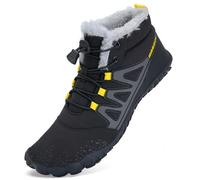 Mabove Chaussures pieds nus Bottes d'hiver Hommes Femmes Chaussures de trail Chaussures d'hiver chaudement fourrées Bottes de neige (Noir-Jaune,39 UE)