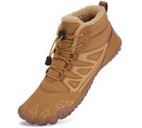 Mabove Chaussures pieds nus Bottes d'hiver Hommes Femmes Chaussures de trail Chaussures d'hiver chaudement fourrées Bottes de neige (Brun solide,43 UE)