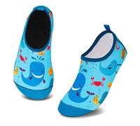 Mabove Enfants Chaussures Aquatiques Garçons Filles Antidérapant Sèche Vite Chaussures d'eau Bébé pour Piscine et Plage(Baleine Bleu,2.5/3 UK Child,18/19 EU)