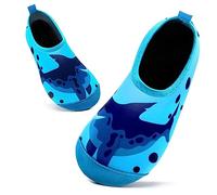 Mabove Enfants Chaussures Aquatiques Garçons Filles Antidérapant Sèche Vite Chaussures d'eau Bébé pour Piscine et Plage(Grand Requin Bleu,8.5/9 UK Child,26/27 EU)