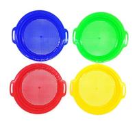 MABSSI 4 Pi¨¨Ces S¨¦Ries Stop Sable Tamis Tamis Jouet pour Plage de Sable Paquet de 4 Ensemble Rouge Bleu Jaune Vert pour Enfants Enfants Jouet