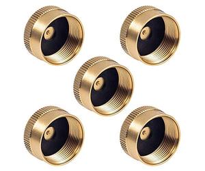 MABSSI 5 PièCes Bouchon de Recharge en Laiton 1 LB Bouchon de Bouteille de Propane Cylindre de RéServoir de Gaz Bouchon Scellé Capuchon de Protection pour CuisinièRe ExtéRieure