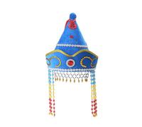 Mabta Chapeau de costume de danse traditionnelle de Mongolie pour les réunions de famille, cosplay, chapeau mongol pour spectacles de scène