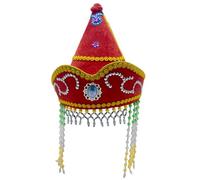 Mabta Chapeau de costume de danse traditionnelle de Mongolie pour les réunions de famille, cosplay, chapeau mongol pour spectacles de scène