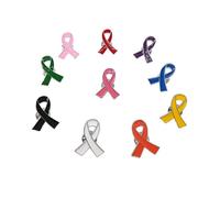 Mabta Lot de 10 broches en forme de ruban pour la sensibilisation au cancer du sein - En émail - Pour événements caritatifs