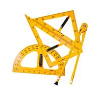 Mabta Lot de 4 règles de géométrie pour salle de classe, tableau blanc, ensemble de géométrie avec boussole, triangles, règles pour enseignants d'école, ensemble de sonde en acier inoxydable
