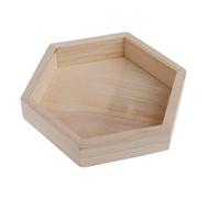 Mabta Plateau hexagonal en bois pour cristaux, pierres, bijoux, cosmétiques, organisateur de présentation, cadeau pour chambre de femme, organisation et rangement