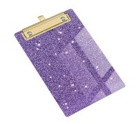Mabta Porte-bloc en acrylique pour bureau à paillettes 10,2 x 15,2 cm avec clip en métal bas et trou de suspension