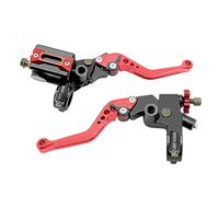 Mabutingti 7/8" 22mm Maître cylindre Pompe frein Mise à niveau Guidon universel Levier d'embrayage gauche et droite Kit compatible avec Polaris Yama-ha Suzuki Honda Kawa-saki Moto (rouge)
