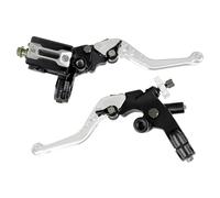 Mabutingti Levier d'embrayage Universel 7/8" 22mm Maître-Cylindre Pompe de Frein Réglable Compatible avec Yama-ha Polaris Suzuki Kawa-saki Honda Moto (Argent)