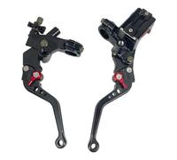 Mabutingti Levier d'embrayage Universel 7/8" 22mm Maître-Cylindre Pompe de Frein Réglable Compatible avec Yama-ha Polaris Suzuki Kawa-saki Honda Moto (Noir)