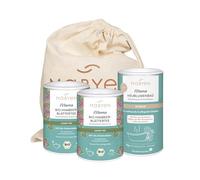 MABYEN Ensemble de préparation à l'accouchement pour maman | avec 2 x thé aux fraises et 1 bain de foin - 3 produits + sac en tissu - Coffret cadeau - Ensemble de grossesse - Salle de bain