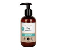 MABYEN Huile d’Amande Bio Bébé 200 ml - Vegan, Sans Parfum, Cosmétique Naturelle - Soin pour bébé & huile de massage - Avec pompe pratique