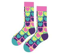 MAC BEEN Patrones Geométricos Chaussettes Hautes Amusantes Unisexes cœurs Couleur Pastel, Taille Unique 37-44, Motifs géométriques II, Mixte