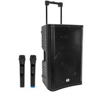 MAC MAH Mobile Pro 15 Système PA sans fil 600 W Bluetooth 2 microphones sans fil UHF