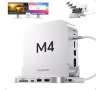 Mac Mini Hub Avec Boîtier M.2 Ssd Nvme, 8 En 1 Station D'Accueil Verticale Avec Usb A/C 10 Gbit/S, Mac Mini Dock Avec Sd/Tf, M.2 Ssd (9 In 1 Mac Mini M4 Dock)