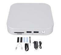 Mac Mini M4 Dock & Hub avec Double Mousse SSD M.2 - Support en Alliage en Aluminium pour Mac Mini M4 / M4 Pro 2024 | 10 Gbps USB-A X3 | Lecteurs de Cartes SD / (Prise UE)