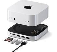 Mac Mini M4 Hub & Support Avec Boîtier Ssd Nvme En Aluminium, Dock Mac Mini M4 Avec 2X Usb-A 10 Gbps, 1X Usb-A 480 Mbps, Lecteur Sd Et Ventilation Améliorée, Pour Mac Mini M4 / M4 Pro ¿ Argent