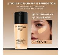 MAC Studio Fix Fluid SPF 15 Fond de teint mat 24h avec contrôle de l'huile - NC15 - 1 fl oz/30 ml