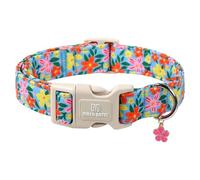 Maca Bates Collier basique pour chien avec breloque en forme de fleur printanière pour chiens de très grande taille, motif fleurs peintes à la main, joli collier réglable, durable, doux, cadeau pour
