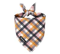 Maca Bates Collier pour chien avec nœud papillon et nœud à fleurs, bandana pour chiens de petite, moyenne et grande taille, collier d'été pour chien avec boucle en métal réglable (L, bandana gris rose graid)