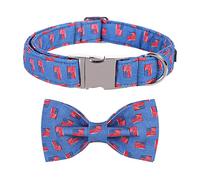 Maca Bates Collier pour chien avec nœud papillon mignon et amovible, collier réglable pour chiens de petite, moyenne et grande taille, cadeau pour femme ou homme (XL, drapeaux)