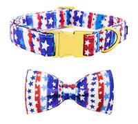 Maca Bates Collier pour chien avec nœud papillon mignon et amovible pour chiens, collier réglable avec étoiles pour filles et garçons, cadeau féminin ou masculin