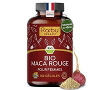 Maca du Pérou BIO - 180 gélules de Maca Rouge - Équilibre hormonal féminin - 3.200mg par jour (équivalent à 12.800mg de racine du Pérou) - Avec vitamine C naturelle - Sans gluten & sans OGM