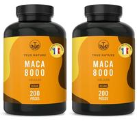 Maca Jaune 8000mg - Booster Vigueur, Énergie & Endurance - 200 Gélules d'Éxtrait de Racine de Maca Ginseng - Vegan - Sans: Additifs, Gluten & Lactose - TRUE NATURE (Lot de 2)