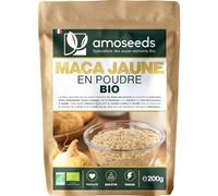 Maca Jaune en Poudre BIO 200G | 100% racine de Maca du Pérou | Fertilité, Tonus, Énergie mentale | Qualité Supérieure (200g)