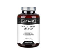 Maca Negra Andina 32 000 mg - Puissance 20:1 et Énergie avec L-Arginine Zinc B6 B12 - Pour hommes et donnes - 120 gélules Black Maca Complex Nutralie