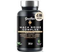 Maca Noire avec Ginseng 36 000mg - 120 gélules vegan (4 mois) - Complexe enrichi en Panax Ginseng, L-Arginine,Citrulline, Zinc, Vitamines B6 et B12, Poivre Noir - Extrait de racine de Maca (21:1)