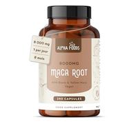 Maca Noire et Jaune 10:1 8000mg | 240 Gélules Vegan (8 Mois) | Haute concentration | Poudre de Maca Root Peruana Noir | pour Homme et Femme | Alpha Foods