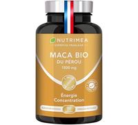 MACA - Poudre de Racine de Maca du Pérou BIO - 1500 mg - Riche en Vitamine B3 et C - Régulateur Hormonal Naturel & Puissant - Performances Sportives - 90 Gélules Vegan - Nutrimea - Fabriqué en France