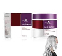 Maca Purple Hair Mask, Purple Hair Masks For Blondes/Bleached/Grey Hair, Maca Essence Collagen Purple Hair Mask Neutralises Yellow