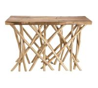 MACABANE LALY - Console bois nature plateau rectangulaire Teck - pieds bois flotté