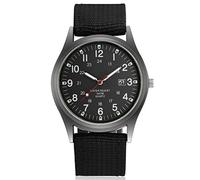Macabolo - Montre militaire de luxe pour homme - Éclairage dans l’obscurité - Montre de sport - Mouvement à quartz - Avec calendrier, noir