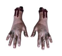 Macabre Décorations d'Halloween - Faux membres, Accessoires sanglants | Simulacres de mains de tranchée, bras en latex effrayant pour scène de crime, atmosphère sombre sur la porte ou les escaliers