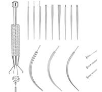 MACACHII 14G 16G 18G Kit Pince Piercing Aiguilles Taper Ball Grabber D'outils et Accessoires de Acier Inoxydable Percage Threader Insertion Tool Pour Oreille Nez LèVre Tragus Labret Rook Helix Nombril