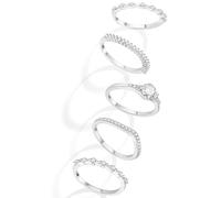 Macachii 5Pcs 52-62 Bague Femme or Imitation Fiançailles Et Mariage Plaqué or 14K Avec Zirconium Empilables Promesse Alliance Bague Pouce Tendance or Blanc Bijoux Pour Ma Copine Maman