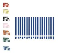 MACAGGTNTU 2/3/4/5/7m Strié Toile De Remplacement pour Abri Pare-Soleil, Tissu De Remplacement pour Auvent Manuel Rétractable, Toile D'Auvent Balcon(Blue,4.5x3.5m/14.8x11.5ft)