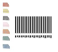 MACAGGTNTU 2/3/4/5/7m Strié Toile De Remplacement pour Abri Pare-Soleil, Tissu De Remplacement pour Auvent Manuel Rétractable, Toile D'Auvent Balcon(Black,3x2.5m/10x8ft)