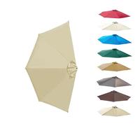 MACAGGTNTU 270cm Toile De Rechange pour Demi-Parasol, 5 Baleines Auvent De Rechange pour Parasol De Terrasse Bourgogne Tissu De Rechange(Sand)