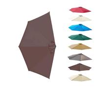 MACAGGTNTU 270cm Toile De Rechange pour Demi-Parasol, 5 Baleines Auvent De Rechange pour Parasol De Terrasse Bourgogne Tissu De Rechange(Coffee)
