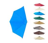 MACAGGTNTU 270cm Toile De Rechange pour Demi-Parasol, 5 Baleines Auvent De Rechange pour Parasol De Terrasse Bourgogne Tissu De Rechange(Blue)