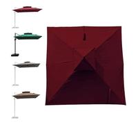 MACAGGTNTU 300cm Auvent De Rechange pour Parasol De Terrasse Housse De Rechange pour Carré Parasol D'extérieur Marché, Toile De Rechange pour Déporté Parasol(Red)